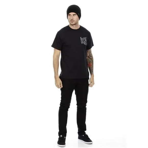 Lucky 13 Night Runner Pin Up Motorcycle Rockabilly Authentic T-Shirt L - 3XL New - Picture 6 of 6